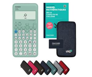 Casio fx-92 Collège incl. Protective Case Blue & Textbook (88 pages, DIN A5) - Scientific Calculator - Smart Set (French)