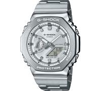 Casio G-Shock GM-2110D-7AER Men's White Octagonal Dial Stainless Steel Bracelet Watch