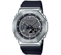 Casio G-Shock GM-2100-1AER Men's Quartz Watch with Grey Analogue-Digital Dial, Black Resin Strap, Stainless Steel Case, 200m Water, Solar Powered Bluetooth