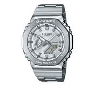 Casio G-Shock GM-2110D-7AER Men's White Octagonal Dial Stainless Steel Bracelet Watch
