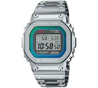 Casio G-Shock GMW-B5000 Series Wristwatch, Equipped with Bluetooth, Radio Solar, Silver/Blue Green (Stainless Steel) Japan Import New, Silver, G-SHOCK