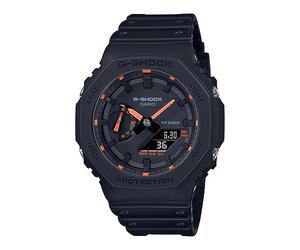 Casio G-Shock Men's Analog-Digital Quartz Watch with Resin Case, Carbon Core, Stop Watch, World Time, Alarm, Day-Date Calendar, Water 20 Bar, Black, 45 mm