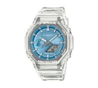 Casio G-Shock Mens Analogue-Digital Watch with Blue Dial and Clear Strap GA-2100BM-7A2ER