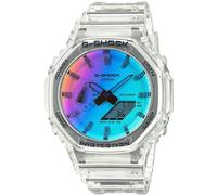 Casio G-Shock Men's GA-2100SRS-7AER Watch, Iridescent, 45 mm, Round, Quartz, Resin Strap with Buckle, Multicolor Dial, Waterproof, Shockproof, Alarm, 200 Meters