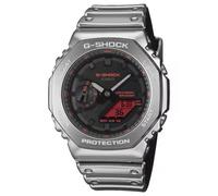 Casio G-SHOCK Men's Watch, Analog-Digital, Black and Red Dial, Silver Metal Case, Model GM-2100YRA-8AER
