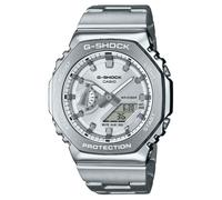 Casio G-Shock GM-2110D-7AER Men's White Octagonal Dial Stainless Steel Bracelet Watch