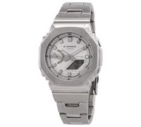 Casio G-Shock Octagonal Silver Dial Stainless Steel Watch GM2110D-7A, Silver, Modern, Silver, Modern