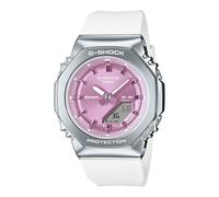Casio G-Shock Pink Dial White Resin Womens Octagonal Watch GMS2110-7A6, Silver, Silver