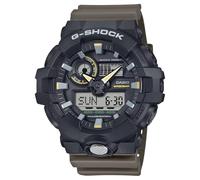 Casio G-Shock Utilitarian Black & Olive Green Digital Analog Watch GA-710TU-1A3CR, Brown, Modern