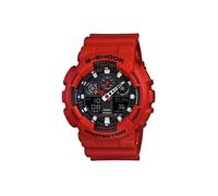 Casio GA-100B-4AER Men's Chronograph Watch - Red Resin Strap, 20 ATM, Alarm & Stopwatch