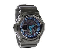 Casio GA-200SH-2ACR - Men's Watch, Black Metal Strap, Black/White, Strip
