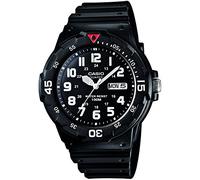 Casio Gents 43.00mm Quartz Watch with Black Analogue dial and Black Rubber Strap Strap MRW-200H-1BVES