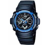Casio Chronograph Watch AW-591-2AER (L x W x H) 52 x 46.4 x 14.9 mm Blue, Black case, Black, AW-591-2AER