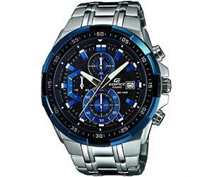 Casio Gents 47.00mm Quartz Watch with Black Analogue dial and Silver Metal Bracelet Strap EFR-539D-1A2VUEF
