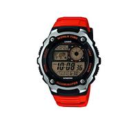 Casio Gents 47.00mm Quartz Watch with LCD Digital dial and Orange Rubber Strap Strap AE-2100W-4AVEF