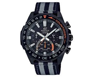 Casio Gents 47.00mm Solar Watch with Black Analogue dial and Multicolour Fabric Strap Strap EFS-S550BL-1AVUEF