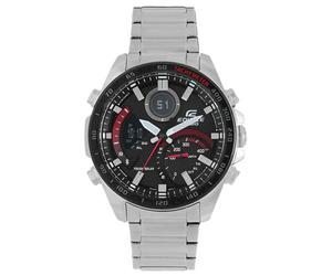 Casio Gents 48.00mm Solar Watch with Black Analogue - Digital dial and Silver Metal Bracelet Strap ECB-900DB-1AER