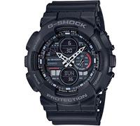 Casio Gents 49.00mm Quartz Watch with Black Analogue - Digital dial and Black Rubber Strap Strap GA-140-1A1ER