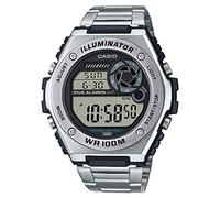 Casio Gents 51.00mm Quartz Watch with Black Digital dial and Silver Metal Bracelet Strap MWD-100HD-1AVEF