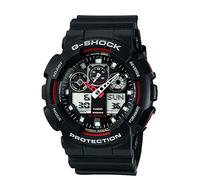 Casio Gents 55.00mm Quartz Watch with Black Analogue - Digital dial and Black Rubber Strap Strap GA-100-1A4ER
