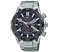 Casio Gents 55.60mm Solar Watch with Black Analogue dial and Silver Metal Bracelet Strap EQB-2000DB-1AER
