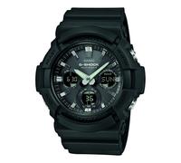 Casio Gents 52.00mm Solar Watch with Black Analogue - Digital dial and Black Rubber Strap Strap GAW-100B-1AER