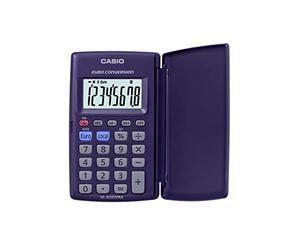 Casio HL-820VER, 8 Digit Pocket Calculator With Euro Conversion,Blue
