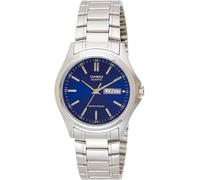 Casio Japanese Quartz Movement Watch Mtp-1239D-2A Silver/Blue 30 mm, Silver/Blue, Bracelet