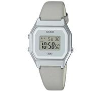 Casio Ladies 33.50mm Quartz Watch with Grey Digital dial and Grey Leather Strap Strap LA680WEL-8EF