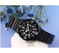 Casio Boy's Quartz Watch Dial Analogue Display Black Resin Strap and Black Dial LRW-200H-1B