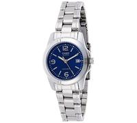 Casio LTP-1215A-2ADF Women's Analogue Watch with Navy Blue Dial Stainless Steel Bracelet Silver/Blue Small, Bracelet