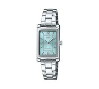 Casio LTP-1234DD-2A Women's Rectangular Standard Classic Stainless Steel Blue Dial Dress Watch, blue, Classic