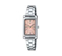 Casio LTP-1234DD-4A Women's Rectangular Standard Classic Stainless Steel Pink Dial Dress Watch, pink
