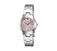 Casio LTP-1241D-4ADF Ladies Wrist Watch 25mm Case, Stainless Steel Bracelet Watch, Pink Dial, Quartz Movement, Date Display, 30 Metres Water Resistant