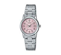 Casio #LTP-V002D-4B Women's Standard Stainless Steel Pink Dial Date Watch