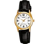 Casio LTP-V002GL-7 Women's Analogue Quartz Watch with Leather Strap, White, Strap.