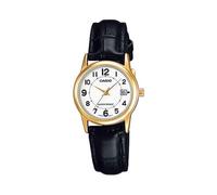 Casio LTP-V002GL-7B Women's Gold Tone Leather Band Easy Reader White Dial Date Watch