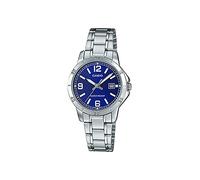Casio LTP-V004D-2B Women's Enticer Stainless Steel Numbers Blue Dial Date Watch