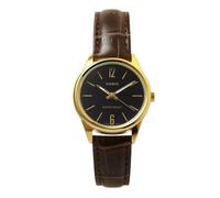 Casio LTP-V005GL-1B Women's Analog Quartz Watch | Brown Leather Band | Black Dia