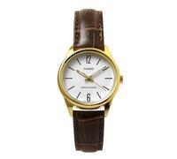 Casio LTP-V005GL-7B Women's Analog Quartz Watch | Brown Leather Band | White Dia