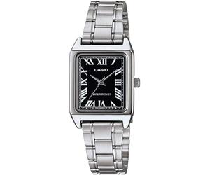 Casio LTP-V007D-1B Standard Analog Women's Wristwatch, Black, Silver, Metal Band, Overseas Model