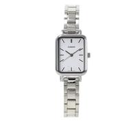 Casio LTP-V009 Series Standard Analog Wristwatch, Rectangle Face, Women's, Overseas Model, Silver x White LTP-V009D-7E, Bracelet Type