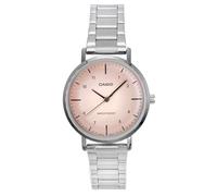 Casio LTP-VT03D-4B Women's Stainless Steel Pink Concave-Shaped Dial 3-Hand Analog Watch, pink