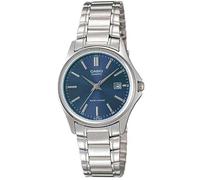 Casio LTP1183 3-Hand Analog Ladies Fashion Blue Face Silver Metal Band with Date, Silver, Contemporary