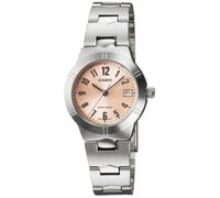 Casio LTP1241D-4A3 Women's Standard Stainless Steel Peach Dial 3-Hand Analog Date Watch