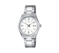 Casio LTP1302D-7A1V Women's Classic Fluted Bezel Stainless Steel White Dial Analog Watch