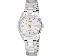Casio LTP1302D-7A2V Women's Classic Fluted Bezel Stainless Steel Silver Dial Analog Watch