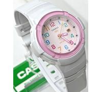 CASIO LX800H-7A1VDF WOMENS YOUTH WHITE ANALOGUE PINK WHITE POP DIAL WATCH NEW