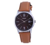 Casio Maroon Dial Stainless Steel Analog Quartz MTP-V002L-5B3 Men's Watch