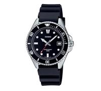 Casio MDV10-1A1V Unisex Dive Inspired 38 mm Rubber Band Black Dial Sports Watch, Black, Classic
